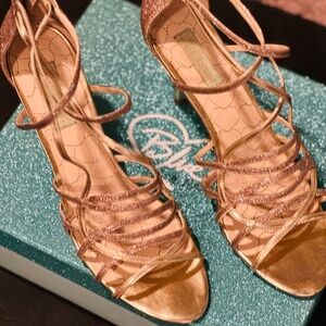 Betsy Johnson Sparkle Gold Strappy Sandal